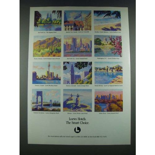 1987 Loews Hotels Ad - The Smart Choice