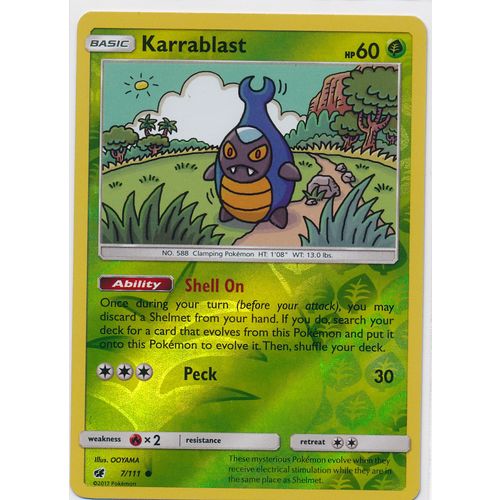 Pokemon Sun & Moon Crimson Invasion 7/111 Karrablast Rev Holo