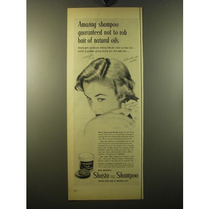 1950 Shasta Cream Shampoo Ad - Amazing