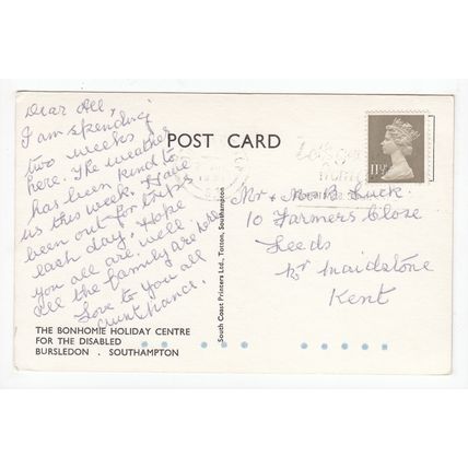 The Bonhomie Disabled Holiday Centre Bursledon Southampton Postcard Hampshire
