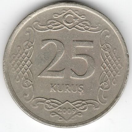 Turkey : 25 Kurus 2009