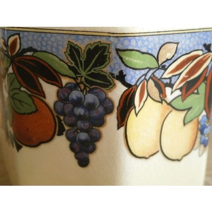 Art Deco Lancasters Ltd Fruit Design Preserve Pot With Metal Lid