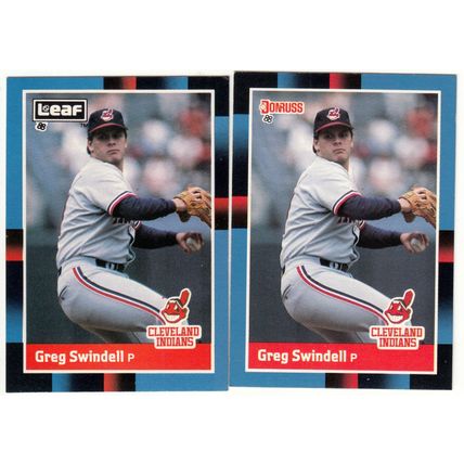 TWO Greg Swindell baseball cards 1988 Donruss & Leaf #227, #158
