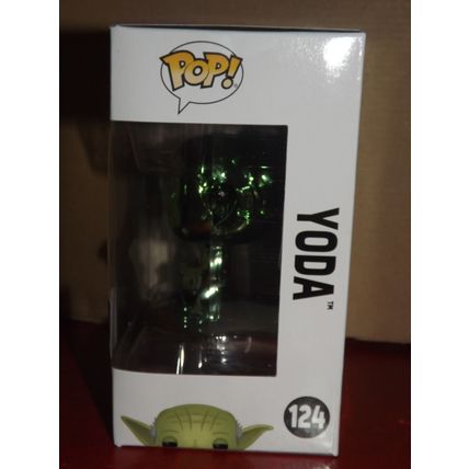 Star Wars YODA (green chrome) 2019 Summer Con (SDCC) Excl. LE Funko Pop #124