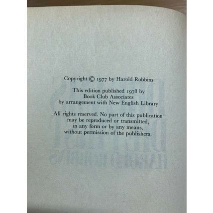 1978 HAROLD ROBBINS "DREAMS DIE FIRST" FICTION VINTAGE HARDBACK BOOK (P4)