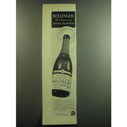 1948 Bollinger Champagne Ad - Bollinger the Aristocrat of French Champagne