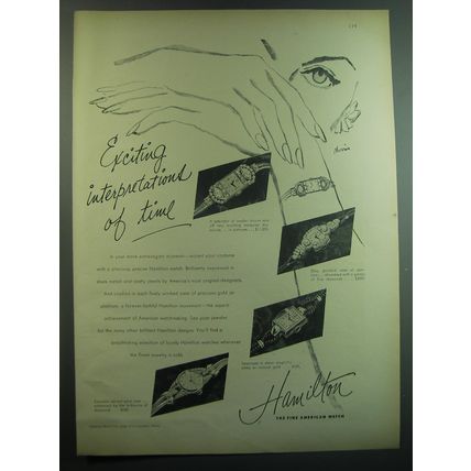 1949 Hamilton Watches Ad - Exciting Interpretations of time