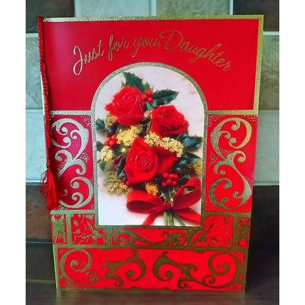 Large Christmas Cards Pack of 10 ( Daughter ) 2 designs with Tassel