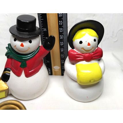 Christmas Figurines Santa, Snowmen, Kitty, Stocking, Teddy Lot of 7 Mini 2" - 3"