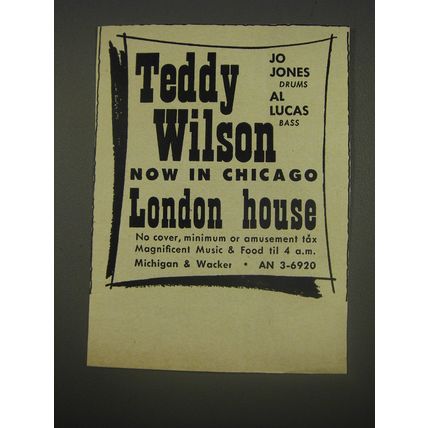 1956 London House Club Advertisement - Teddy Wilson now in Chicago