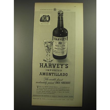 1956 Harvey's Amontillado Sherry Advertisement