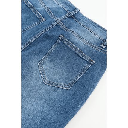 Blue High Waist Seam Stitching Pocket Flare Jeans