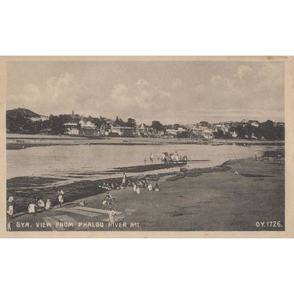 Phalgu River Antique India Postcard