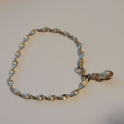 Twisted Herringbone Sterling Silver Chancla Bracelet