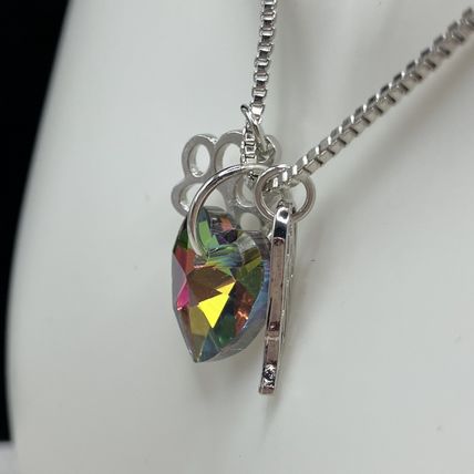 Rainbow Heart Pendant Pet Paw Angel Wing Spiritual #893