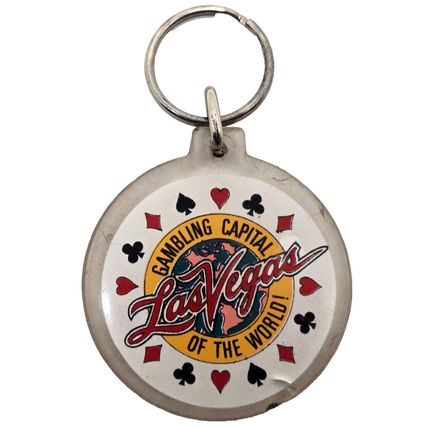 Las Vegas Gambling Capital Clear Acrylic Keychain Charm Fob Purse Bag Luggage