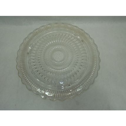 Vintage Federal Glass Sunflower Bubble Pattern Footed 12" Cake Plate Platter