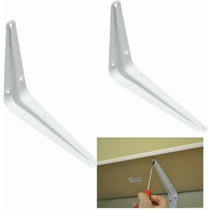 2pc 12.5 x 15cm Metal Shelf Bracket DIY Wall Storage Bookcase Steel Heavy Duty