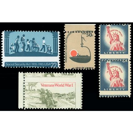 US Scott #1042, #1608, #2153 & #2154, All Misperfed! Nice EFO's For You! (SK)