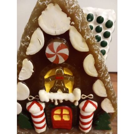 Vintage Gingerbread Man House Christmas Candle Wax Decoration