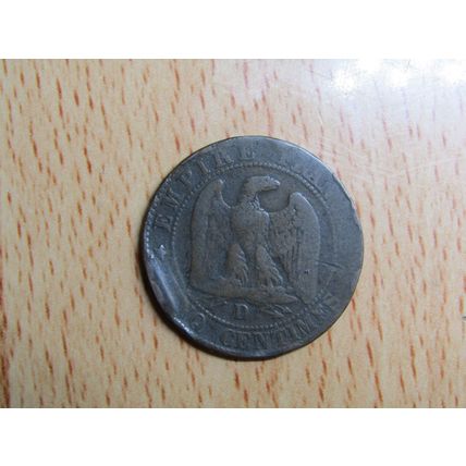 France 1854D Napoleon III 5 Centimes Coin