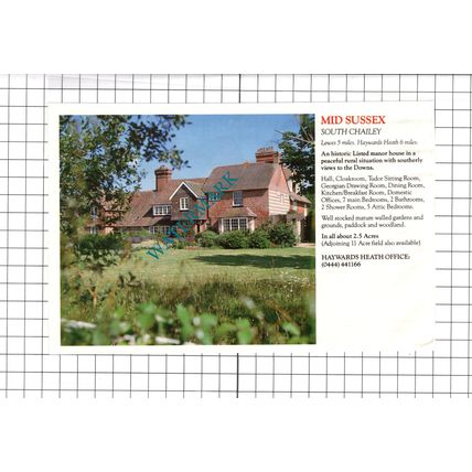 South Chailey Sussex House Sale Advert - 1990 Clipping / Print