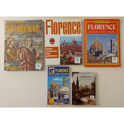 LOT of 5 VINTAGE FLORENCE ITALY ILLUSTRATED TRAVEL GUIDEBOOKS