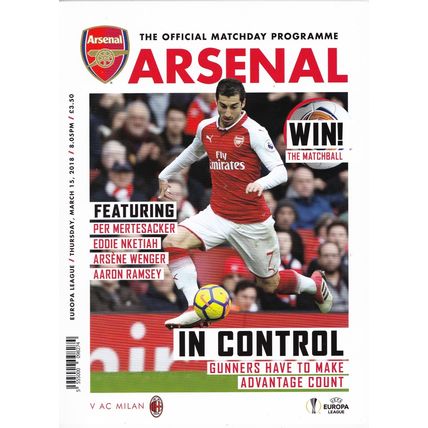 ARSENAL v AC MILAN EUROPA LEAGUE 2017/18