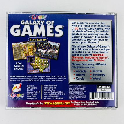 Galaxy of Games - Blue Edition PC CD Game Software
