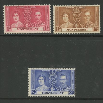Montserrat 89-91, 1937 Coronation, VF, Mint, VLH (MON092)