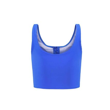 Blue Square Neck Sleeveless Fashion Print Tankini Set