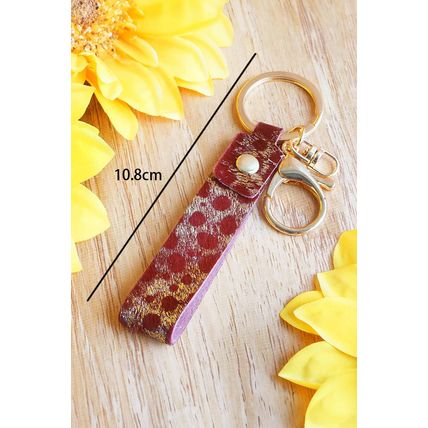Red Dahlia Western Fashion Leather Ornament Key Ring