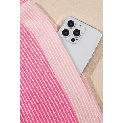 Sachet Pink 2-tone Colorblock Patchwork Corded 2pcs Outfit