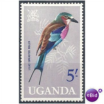 Uganda 1965 SG124 5/- Multicoloured Mounted Mint.