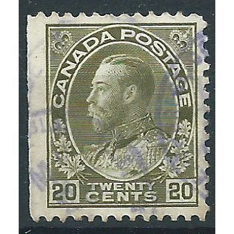 Canada 1912 SG212 20c Olive-Green Good/Fine Used ....