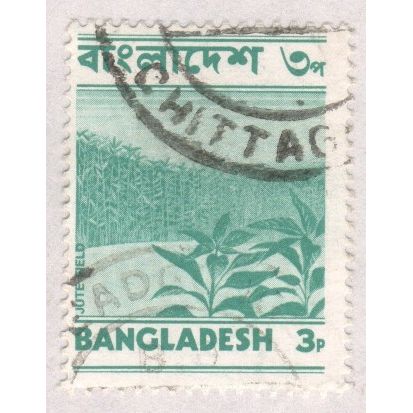 Bangladesh 1973 - SG23 - 3p green - Jute field - used