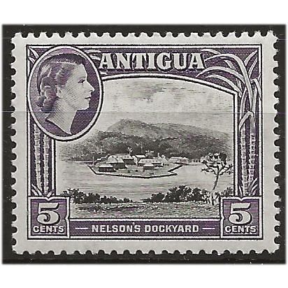 Antigua 1961 SG125 5c Black & Slate-Violet Mounted Mint .. .