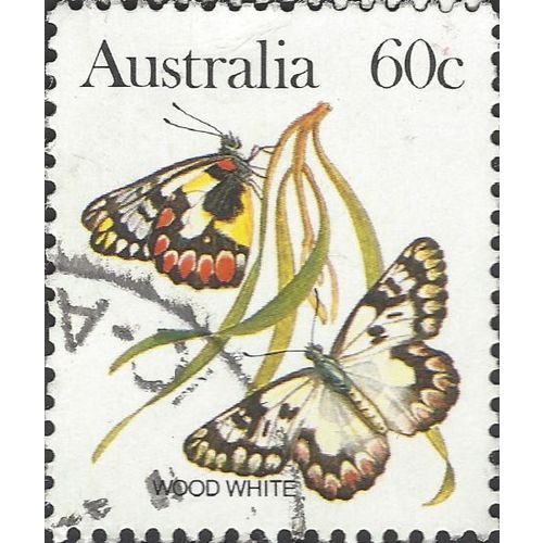 AUSTRALIA, BUTTERFLY, Wood White, brown 1983, 60c, #3