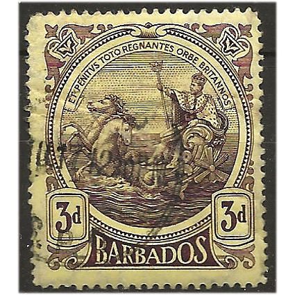 Barbados 1916 SG186 3d Purple/Yellow Fine Used . ..