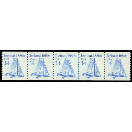 2134 14c Iceboat Very Fine MNH Dry Gum PNC 1/5 P0360