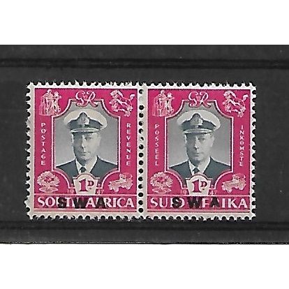 SouthWestAfrica.SG134 1d King George VI Pair.Unmounted Mint.May21b