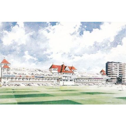 The New Radcliffe Stand Nottingham Cricket Architects Painting Postcard
