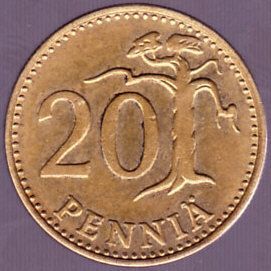 1981 Finland 20 Pennia Coin