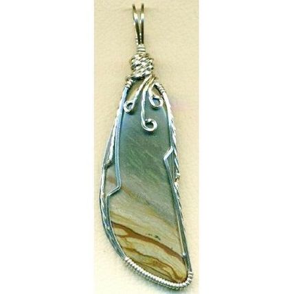 Wild Horse Canyon Jasper Nickel Silver Wire Wrap Gemstone Pendant 28