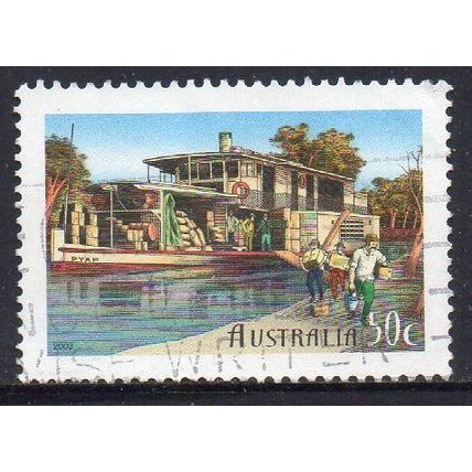 Australia 2003 150 Years of Murray River Shipping - CV Pyap 50c Sheet Used