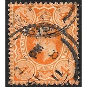 1904 -1910 New Value and New Colours - 4d orange Used C5
