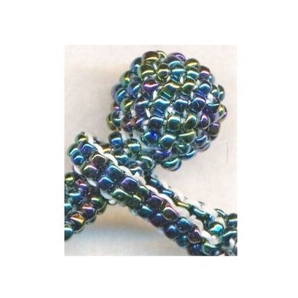 Green Bead Crochet Rope Choker Paua Shell Pendant 5