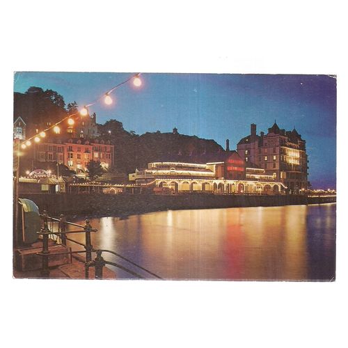 the pavilion illuminations LLANDUDNO. used postcard 1973 postmark =