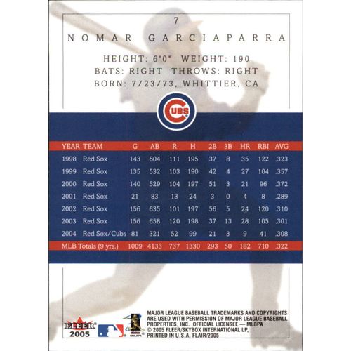 2005 Flair Nomar Garciaparra #7