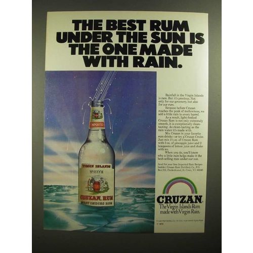 1979 Cruzan Rum Ad - The Best Rum Under the Sun
